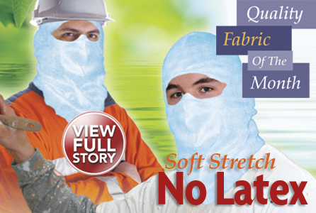 Soft Stretch, No Latex: VitaFlex™ latex-free elastic nonwoven products provide comfortable, breathable barrier and filtration functions for disposable paint hoods and numerous other applications.